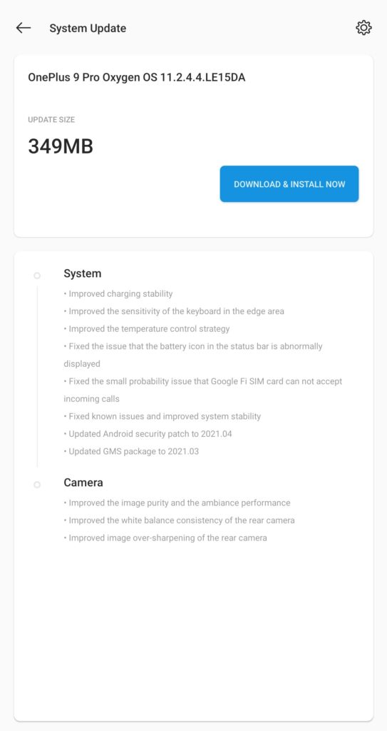 Oxygen OS 11.2.4.4 for OnePlus 9 Pro