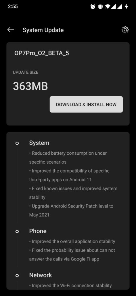 Open Beta 5 for OnePlus 7 series screenshot 1
