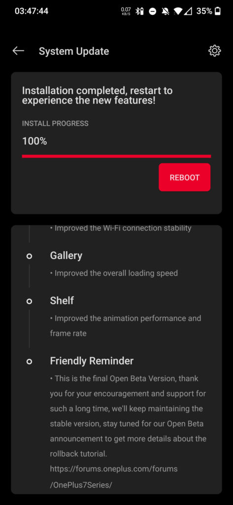 Open Beta 5 for OnePlus 7 series screenshot 2