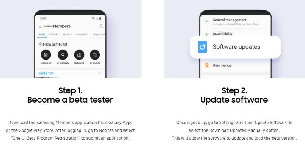 how to apply for samsung's one ui 4.0 beta program