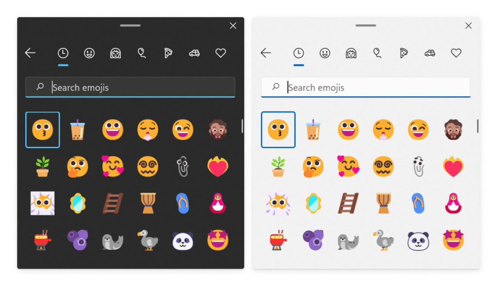 Microsoft New Fluent Emoji Emoji-Panel