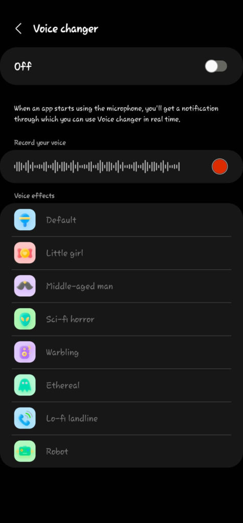 Samsung Galaxy Sound Assistant Voice Changer