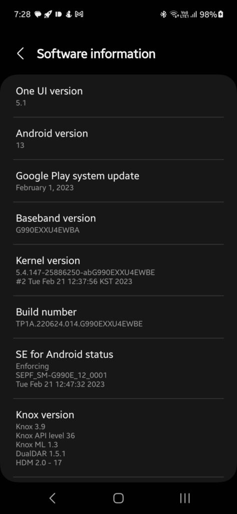 Screenshot Google Play Security update February 2023