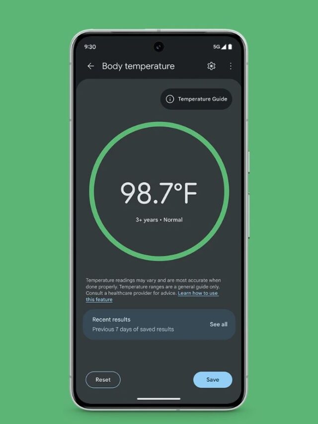 Body Temperature on your Google Pixel with Thermometer app
