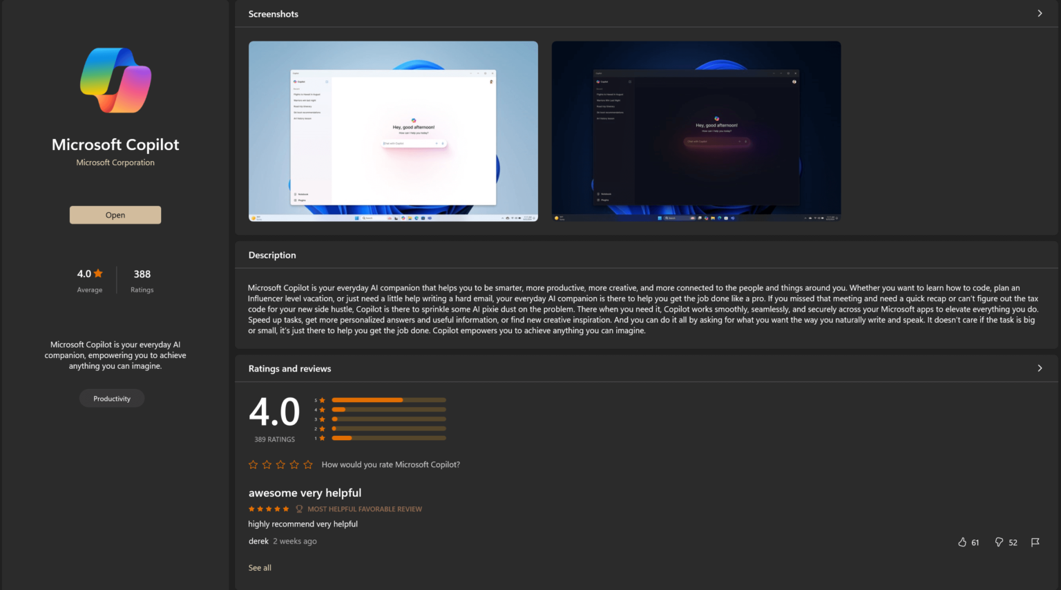 Download Microsoft Copilot App for Windows 11 and 10 from Windows Store ...