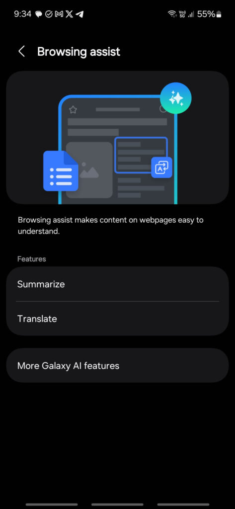 Samsung Internet Browser Gets a Redesign and Several AI Features: Enable For All Phones 6 Screenshot Samsung Internet summarize AI Features