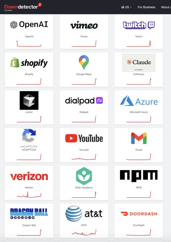 Massive Internet Outage caused by Cloudflare, AWS, and Google Cloud — List of all the websites down 3 BREAKING The Internet Massive outage being reported across platforms including Spotify Google Cloud AWS Cloudflare Claude YouTube Gmail and many many more 2