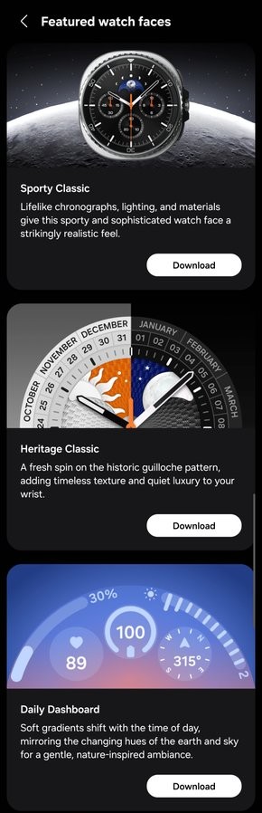 Download Watch Faces from Galaxy Watch 8 or Classic for Older Models 2 Galaxy Watch 8 Series Watch Faces