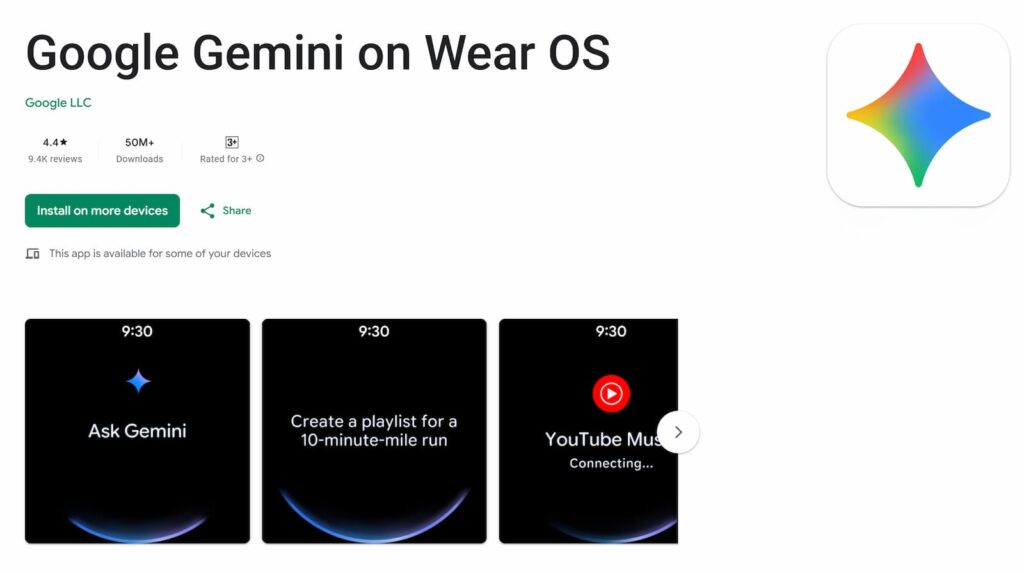 Download Google Gemini on Wear OS App Update: Get AI on Your Smartwatch 2 Google Gemini on Wear OS App Play Store listing updated