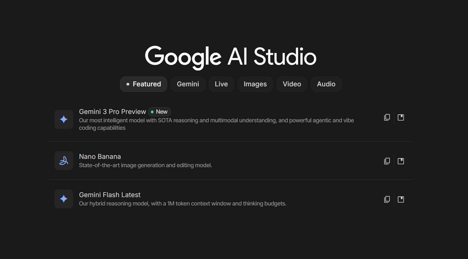 Gemini 3 Pro in Google AI Studio