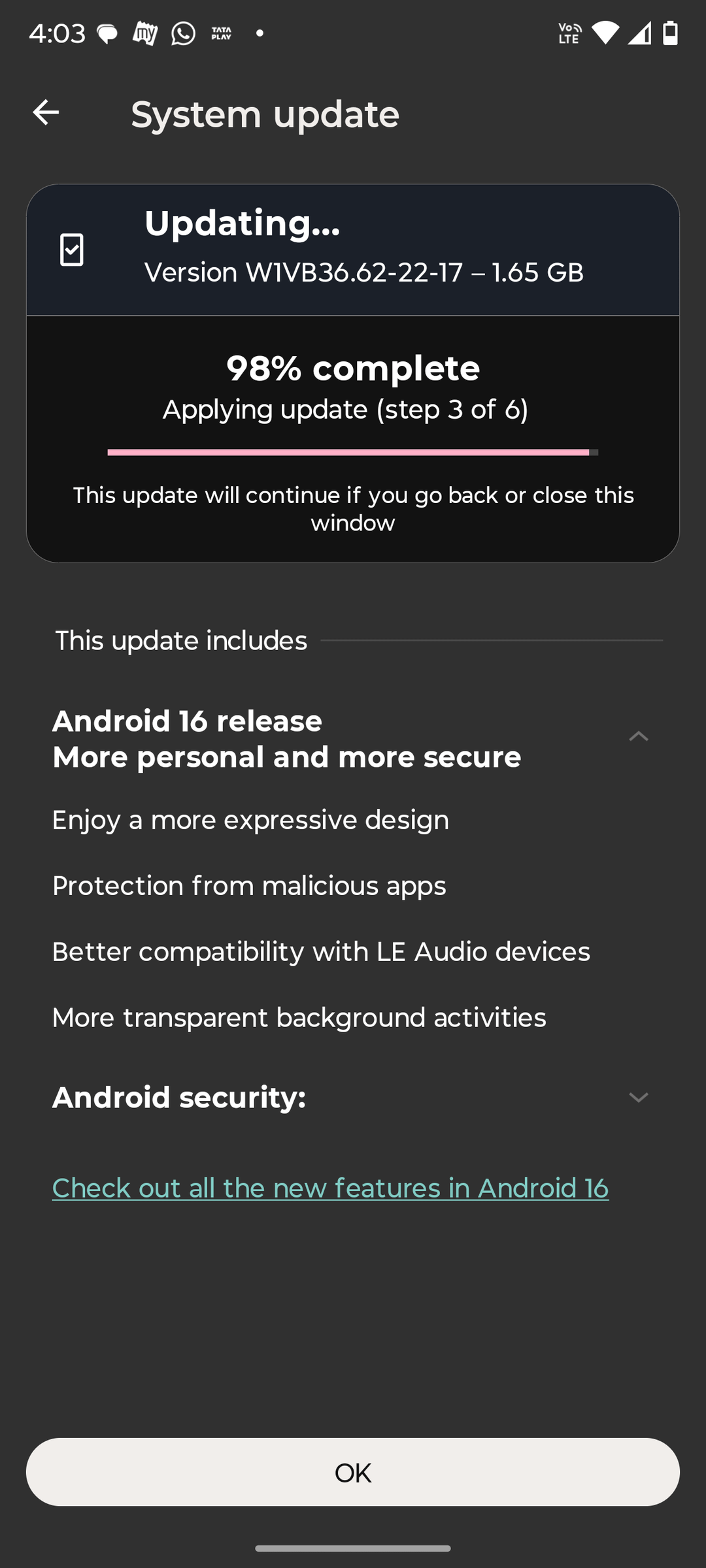 Android 16 for Motorola
