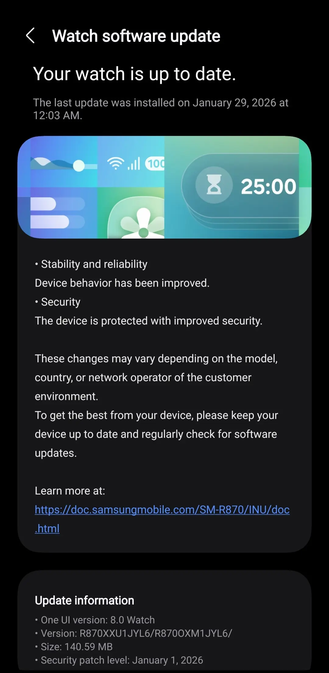 Galaxy Watch 4 January 2026 Update