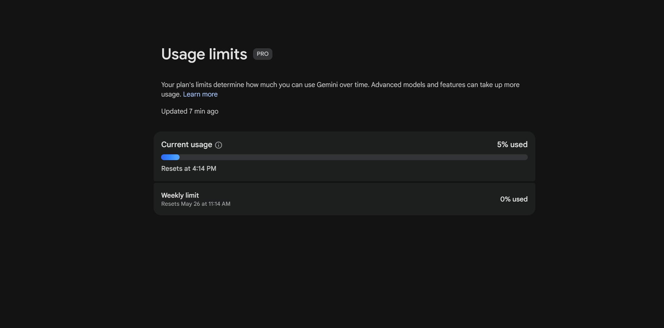 Gemini's new Usage Limits