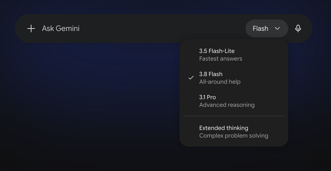 Gemini 3.8 flash released desktop browser