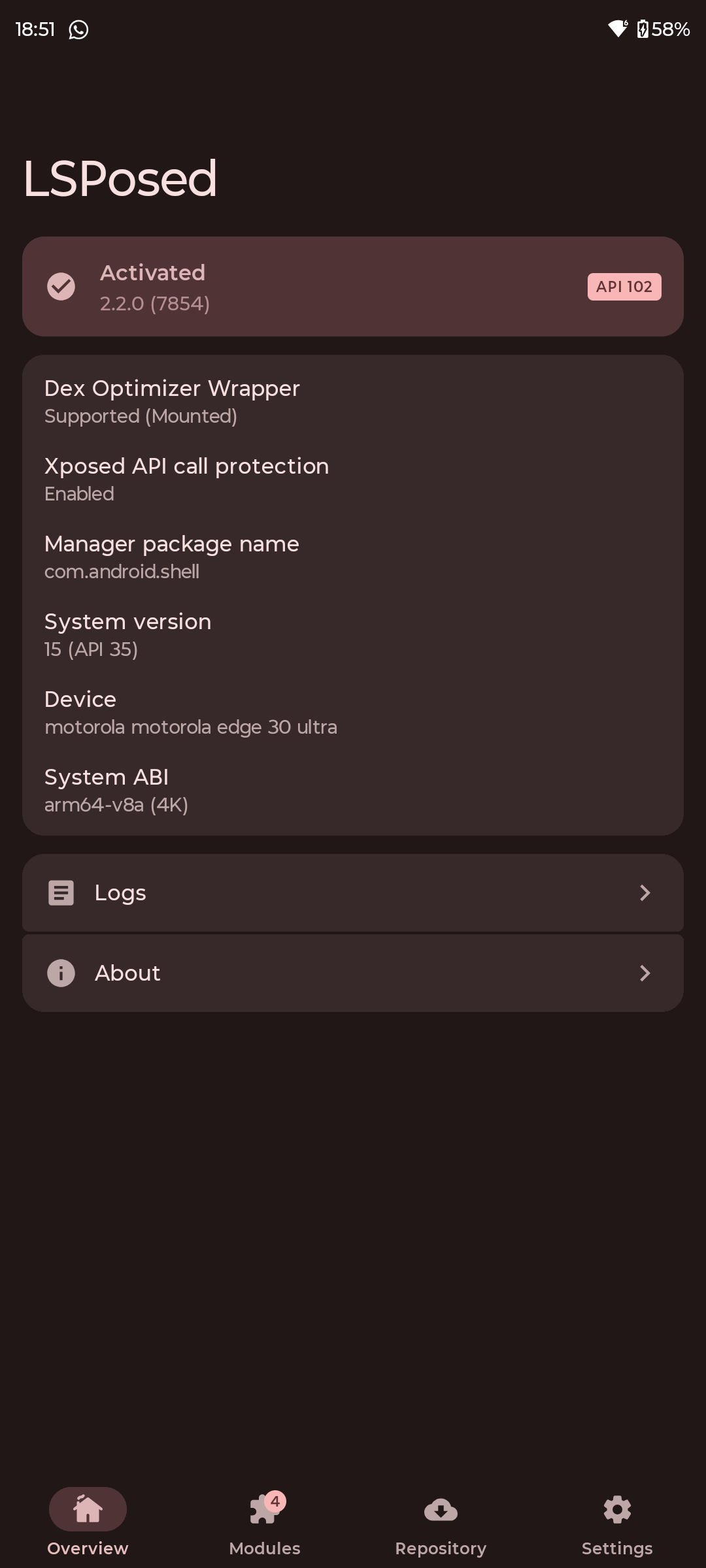 Magisk v31.0 settings Material 3 UI