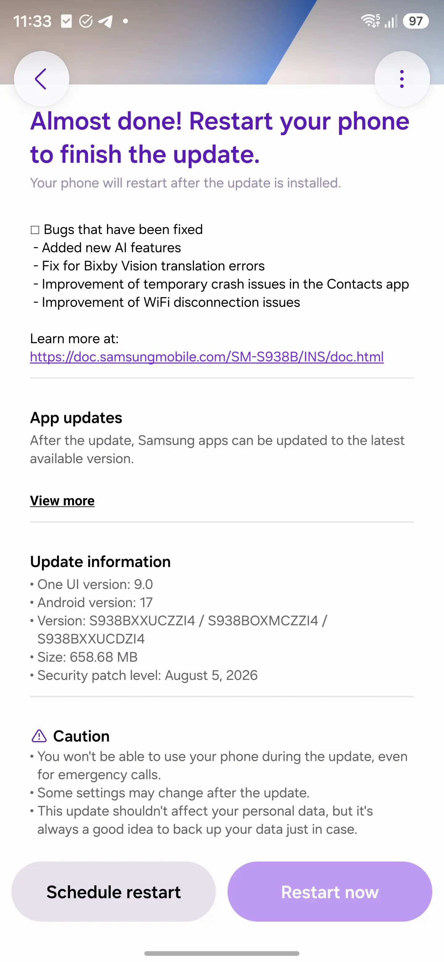One UI 9 Beta 2 Software update